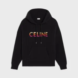 Celine Hoodie -EMBROIDERED-HOODED-SWEATER-IN-RIBBED-WOOL
